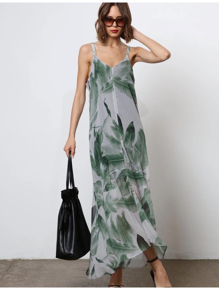 VESTIDO RELIGION 54PTRD23 TRIBUTE DRESS BOTANIC GREEN