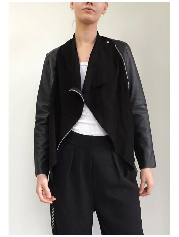 CAZADORA PEIEL MUJER RELIGION WIPDJ52 JET BLACK