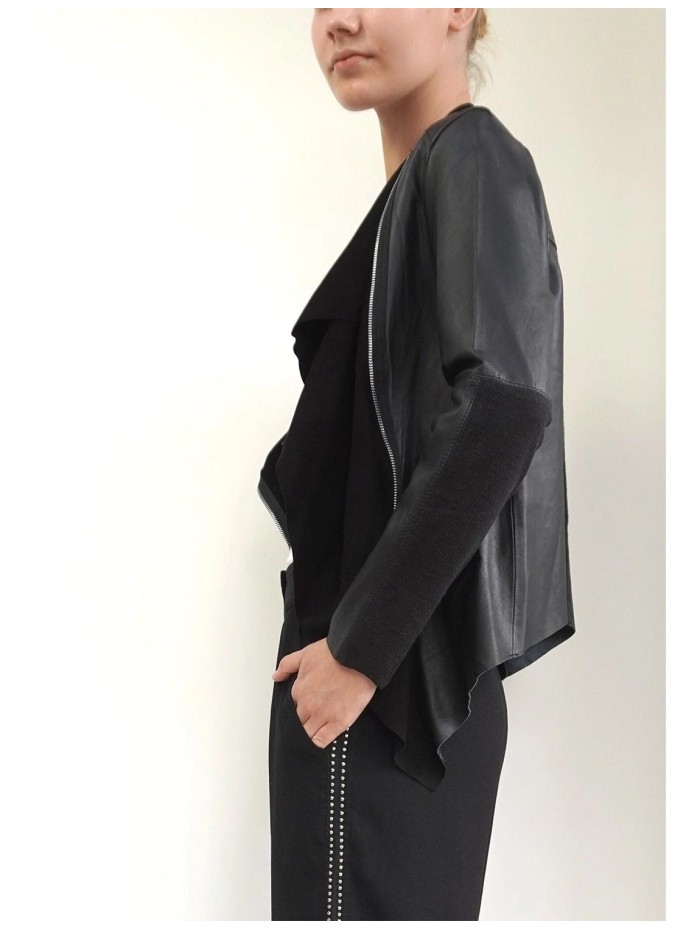 CAZADORA PEIEL MUJER RELIGION WIPDJ52 JET BLACK