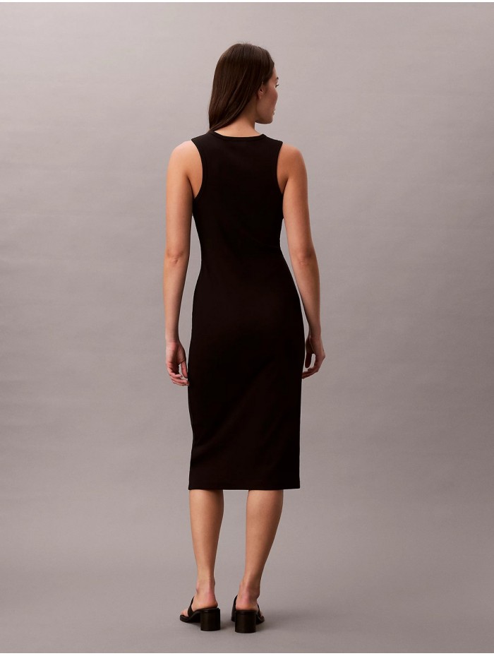 Calvin Klein Jeans-VESTIDOS-SL MONOLOGO BABY RIB TANK MIDI D-LV047F242G-BLACK