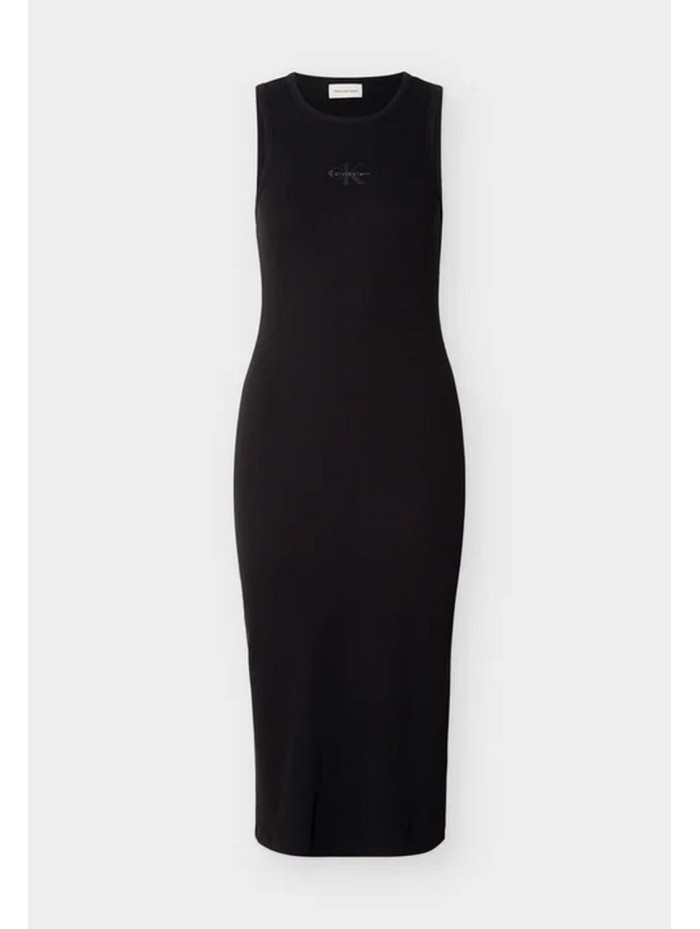 Calvin Klein Jeans-VESTIDOS-SL MONOLOGO BABY RIB TANK MIDI D-LV047F242G-BLACK