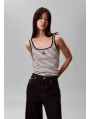 Calvin Klein Jeans-TOP-STRIPED MONOLOGO SCOOP NK RIB TA-LV047F832G-BLACK