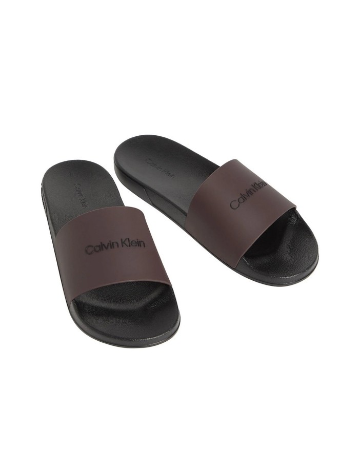 Calvin Klein Jeans-CHANCLAS-ESS SLIDE MONOBRAND CV-HM0HM02107-RED