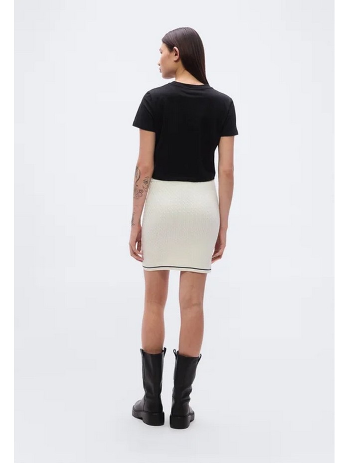 Calvin Klein Jeans-FALDA MINI-MICROCABLE MINI SKIRT-LV047F364G-WHITE