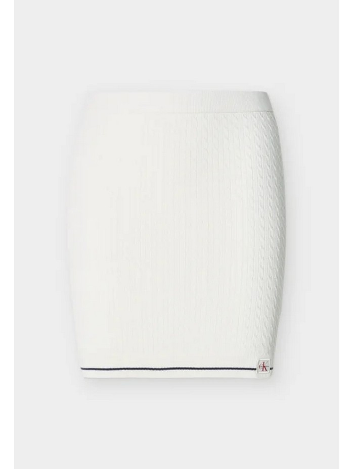 Calvin Klein Jeans-FALDA MINI-MICROCABLE MINI SKIRT-LV047F364G-WHITE