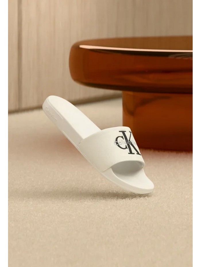 Calvin Klein Jeans-CHANCLAS-ESS SLIDE CV-YM0YM01393-WHITE