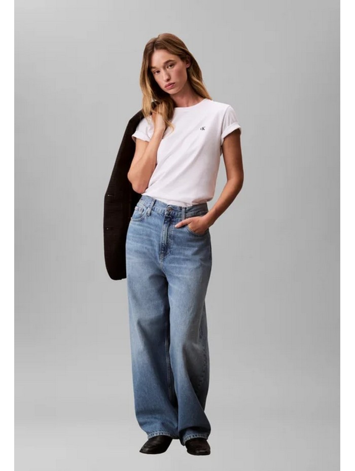 Calvin Klein Jeans-JERSEYS Y CARDIGANS CHICA-Archive Jersey Crew Tee EU-LV047B224G-WHITE