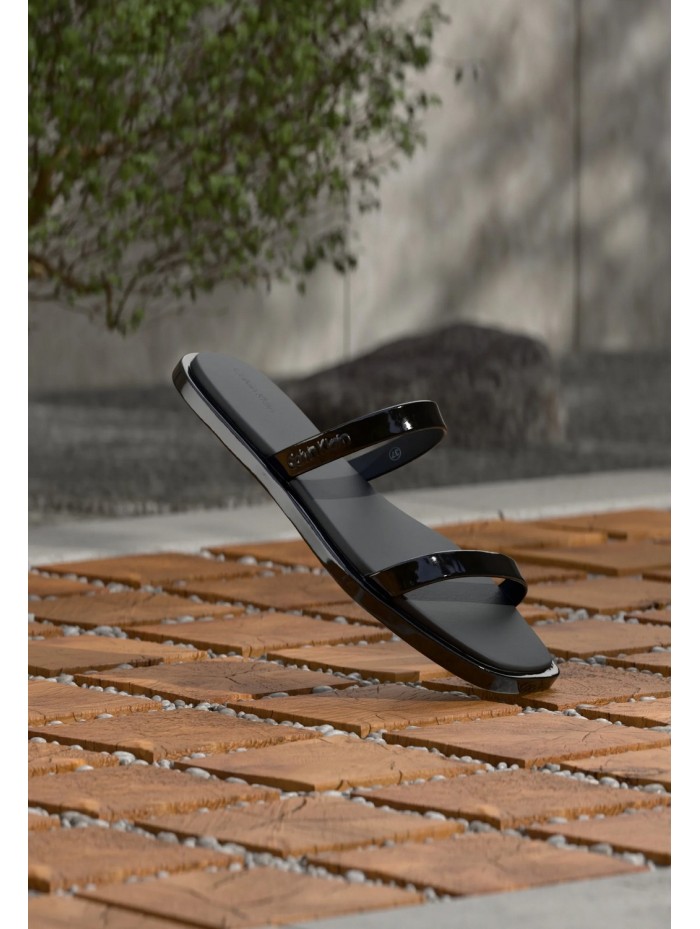 Calvin Klein Jeans-CHANCLAS-JELLY SNDL DOUB BAR SHINY ST TPU-HW0HW02963-BLACK