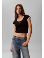Calvin Klein Jeans-CAMISETAS CHICA-SS MONOLOGO SCOOP NK BABY TEE-LV047G220G-BLACK