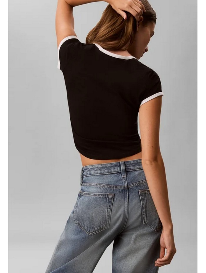 Calvin Klein Jeans-CAMISETAS CHICA-SS MONOLOGO SCOOP NK BABY TEE-LV047G220G-BLACK
