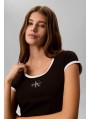 Calvin Klein Jeans-CAMISETAS CHICA-SS MONOLOGO SCOOP NK BABY TEE-LV047G220G-BLACK