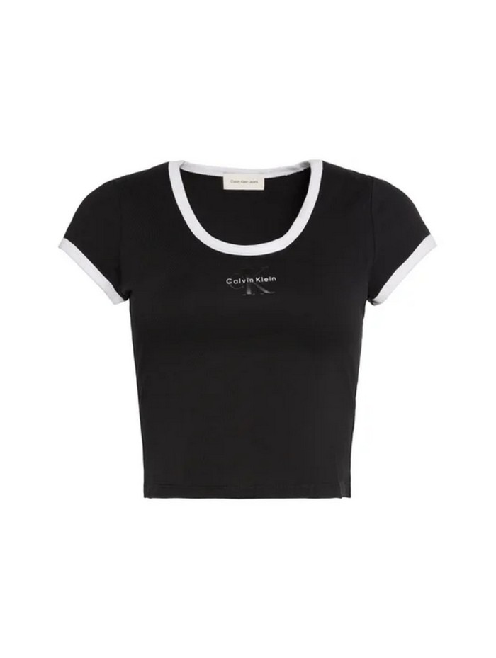 Calvin Klein Jeans-CAMISETAS CHICA-SS MONOLOGO SCOOP NK BABY TEE-LV047G220G-BLACK
