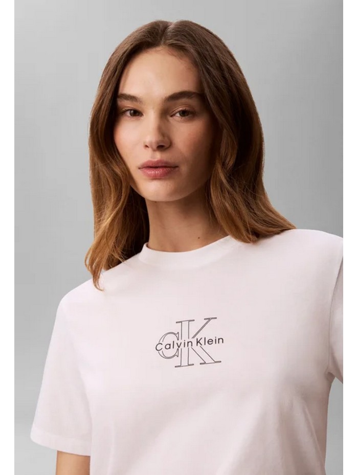 Calvin Klein Jeans-CAMISETAS CHICA-SS CLASSIC SEASONAL MONOLOGO TEE-LV047G831G-WHITE
