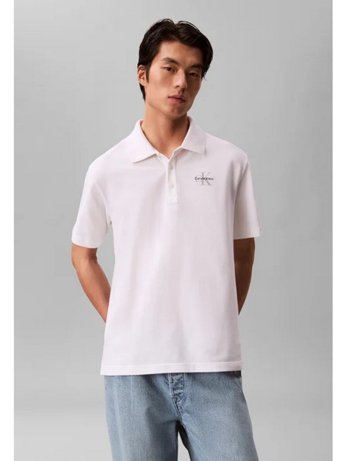 Calvin Klein Jeans-POLO MANIGA CURTA-SS EZ MONOLOGO CASUAL PIQUE POLO-LV04RF209G-WHITE