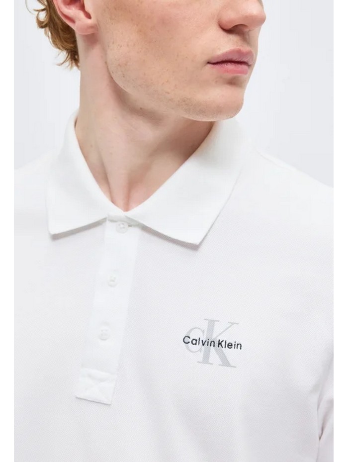 Calvin Klein Jeans-POLO MANIGA CURTA-SS EZ MONOLOGO CASUAL PIQUE POLO-LV04RF209G-WHITE