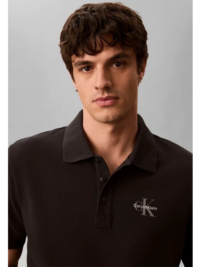 Calvin Klein Jeans-POLO MANIGA CURTA-SS EZ MONOLOGO CASUAL PIQUE POLO-LV04RF209G-BLACK