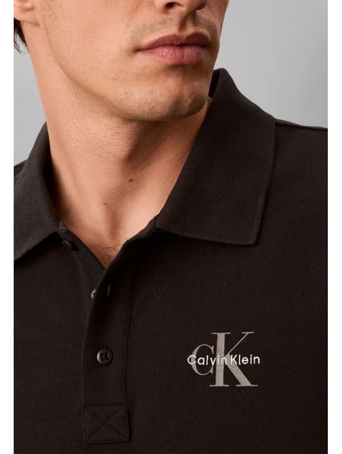 Calvin Klein Jeans-POLO MANIGA CURTA-SS EZ MONOLOGO CASUAL PIQUE POLO-LV04RF209G-BLACK