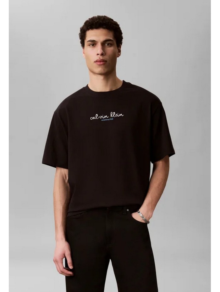 Calvin Klein Jeans-CAMISETAS CHICO-SS 16s CK TRVL LINES GRAPHIC TEE-LV04RG816G-BLACK
