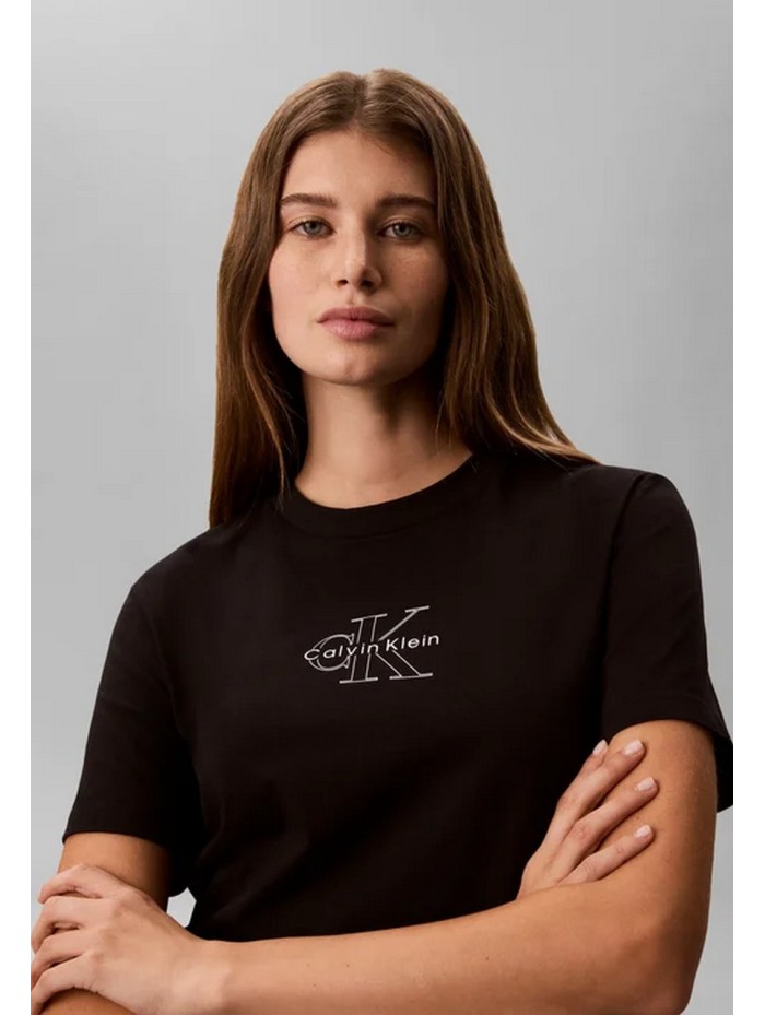 Calvin Klein Jeans-CAMISETAS CHICA-SS CLASSIC SEASONAL MONOLOGO TEE-LV047G831G-BLACK