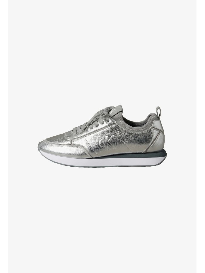 Calvin Klein Jeans-CALZADO CHICA-RETRO RUNNER METALLIC-HW0HW03287-GREY