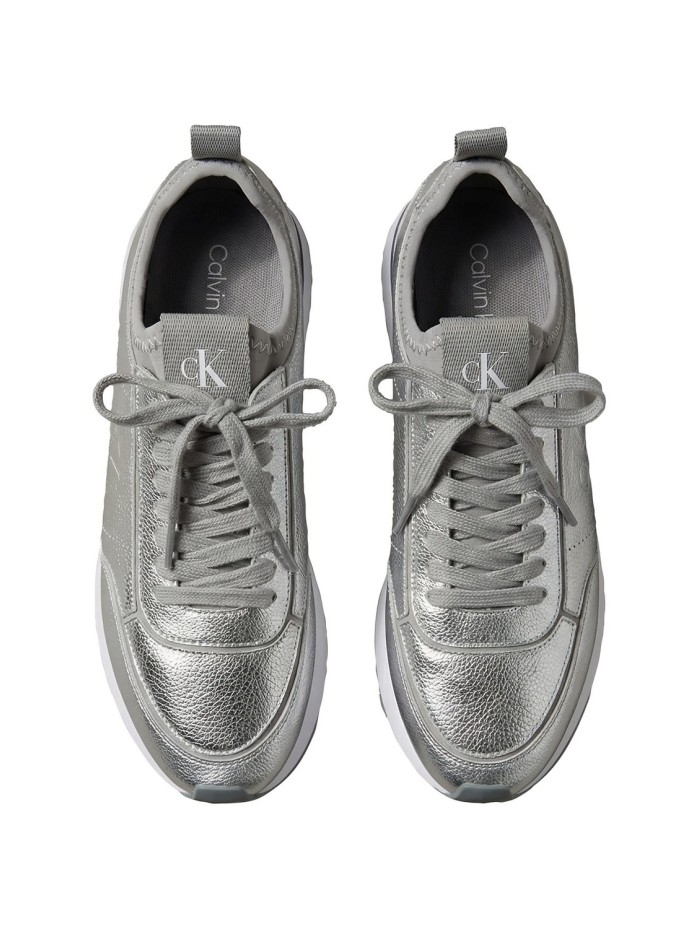 Calvin Klein Jeans-CALZADO CHICA-RETRO RUNNER METALLIC-HW0HW03287-GREY
