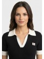 Calvin Klein Jeans-JERSEYS Y CARDIGANS CHICA-WOVEN LABEL SS POLO-LV047G308G-BLACK
