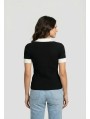 Calvin Klein Jeans-JERSEYS Y CARDIGANS CHICA-WOVEN LABEL SS POLO-LV047G308G-BLACK