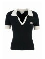 Calvin Klein Jeans-JERSEYS Y CARDIGANS CHICA-WOVEN LABEL SS POLO-LV047G308G-BLACK
