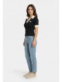 Calvin Klein Jeans-JERSEYS Y CARDIGANS CHICA-WOVEN LABEL SS POLO-LV047G308G-BLACK