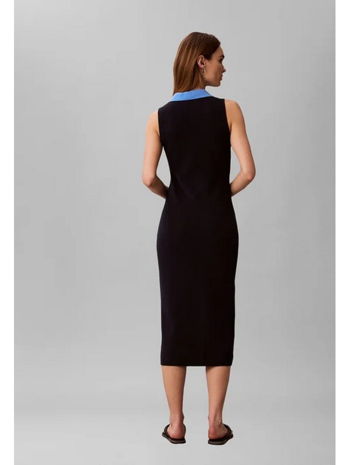 Calvin Klein Jeans-VESTIDOS-WOVEN LABEL POLO DRESS-LV047G310G-BLUE