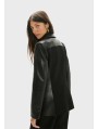 AMERICANA-LOLA CASADEMUNT-LF2602012-00N-BLACK-Leather effect combi blazer and circular blazer
