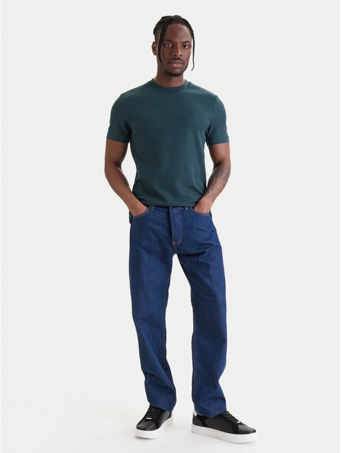 Calvin Klein Jeans-CAMISETAS CHICO-SS SLIM MICRO WAFFLE CREWNK TEE-LV04RF206G-GREEN