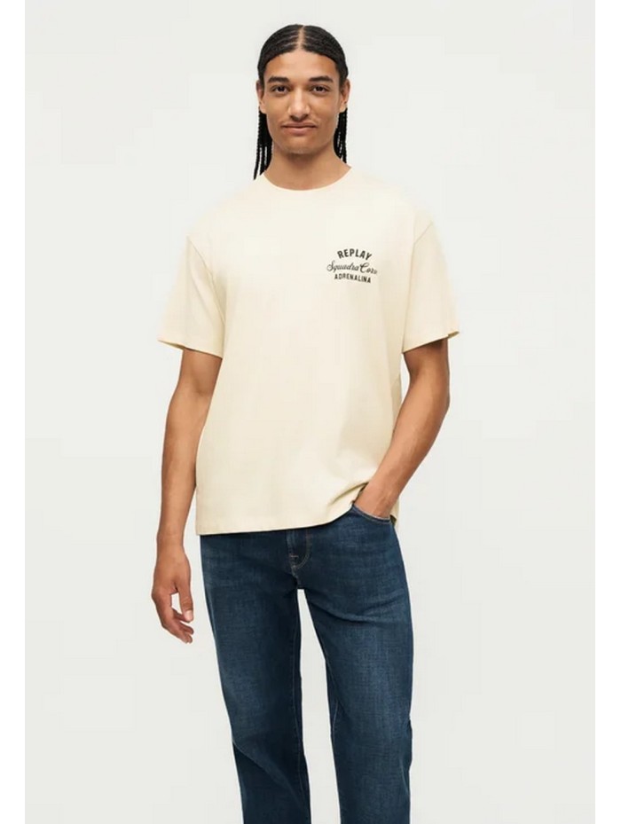 CAMISETAS CHICO-REPLAY-M12BF ,009,7242KW-C05Z-GARDENIA-TShirt